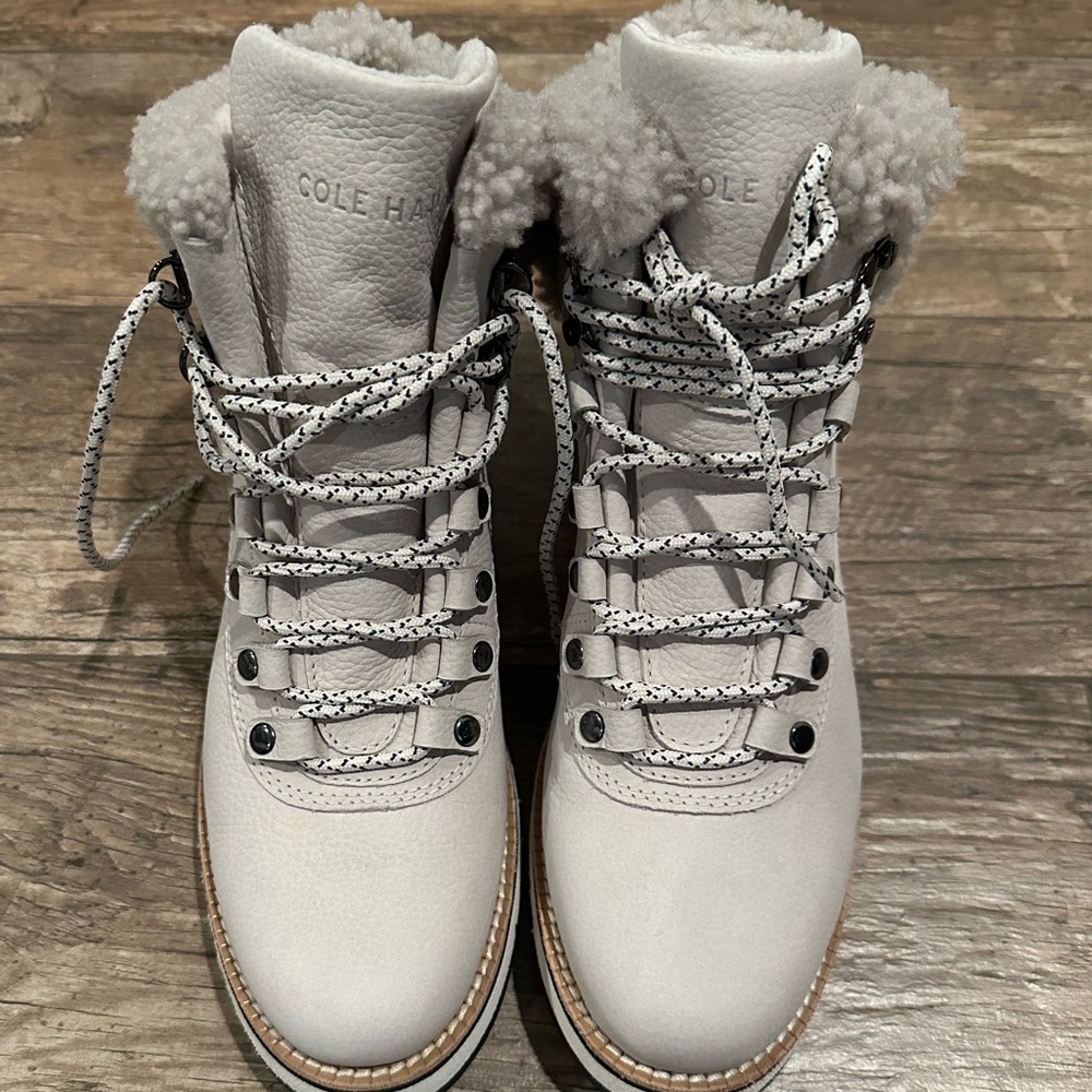 NWOB Cole Haan gray leather winter boots